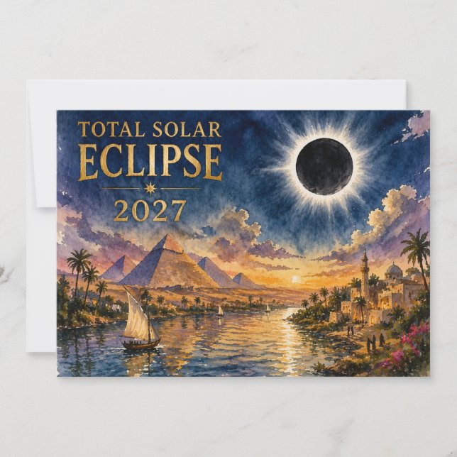 2027 Total solförmörkelse Egypten Inbjudningar (Framsida)