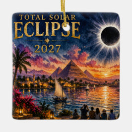 2027 Total solförmörkelse Egypten Julgransprydnad Keramik