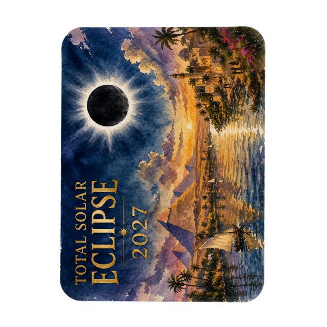 2027 Total solförmörkelse Egypten Magnet (Vertikal)