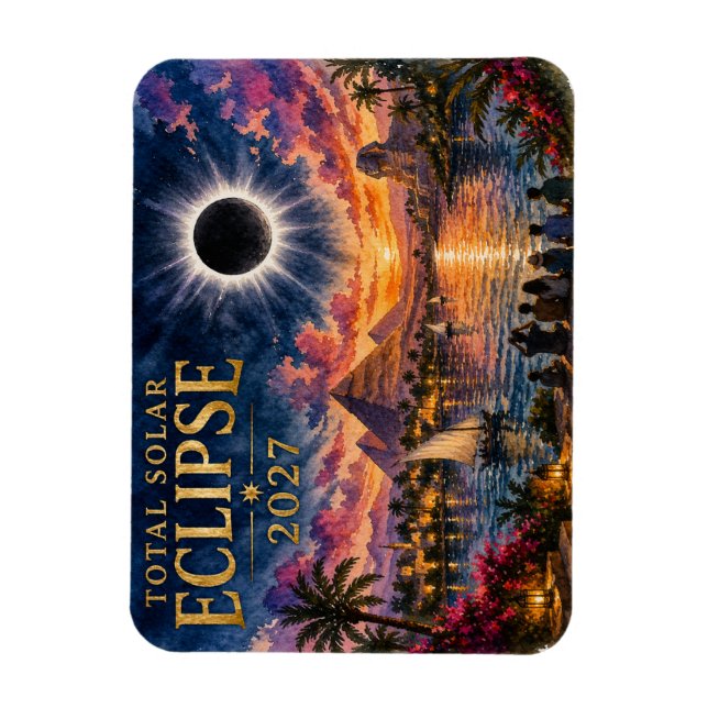 2027 Total solförmörkelse Egypten Magnet (Vertikal)