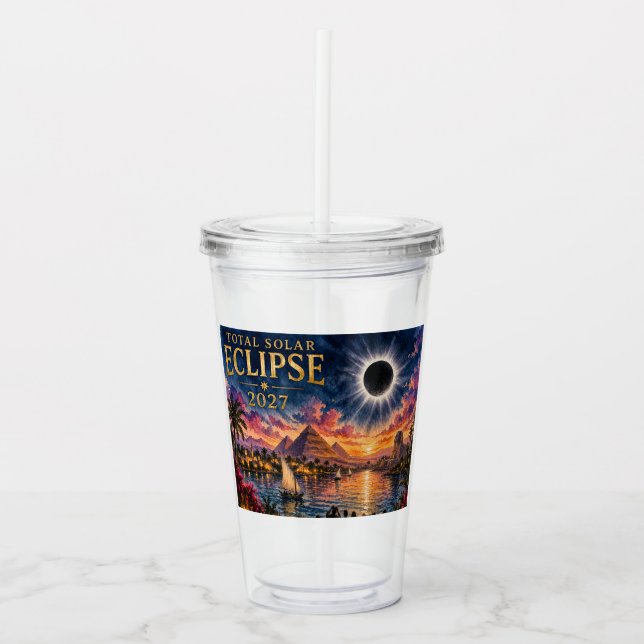 2027 Total solförmörkelse Egypten Take Away Mugg (Framsida)