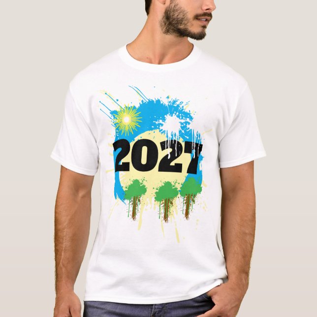 2027 Underbara, levande färger NYTT ÅR  T Shirt (Framsida)