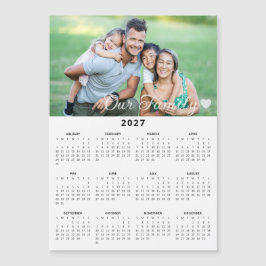 2027 Vår familjs anpassade foto magnetiska kalende