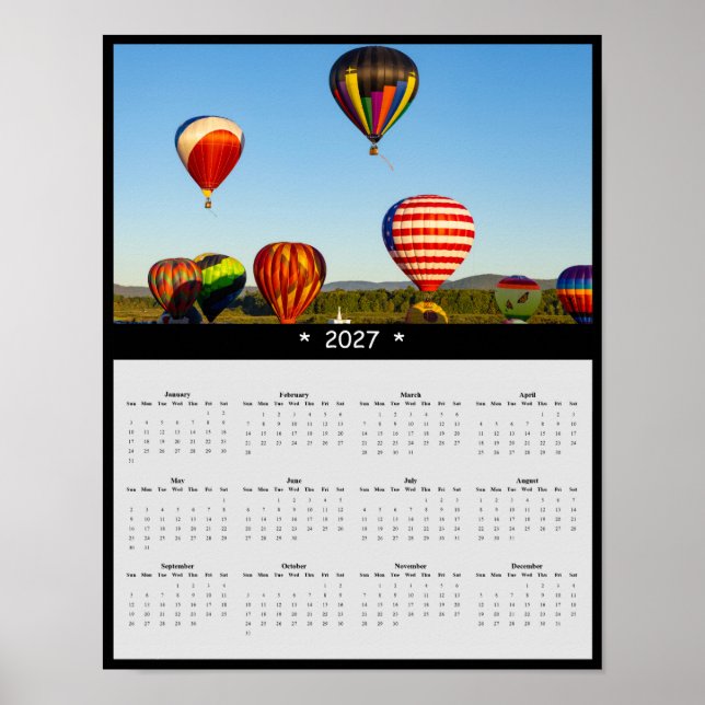 2027 Varmballongs Väggkalender - Golden Hour Poster (Framsidan)
