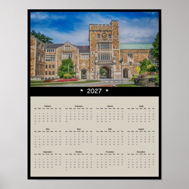 2027 Vassar College Väggkalender - Campus Gateway Poster (Framsidan)