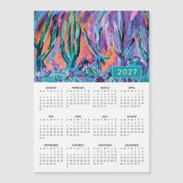 2027 Vibrant Desert Kaktus Magnetisk Kalender