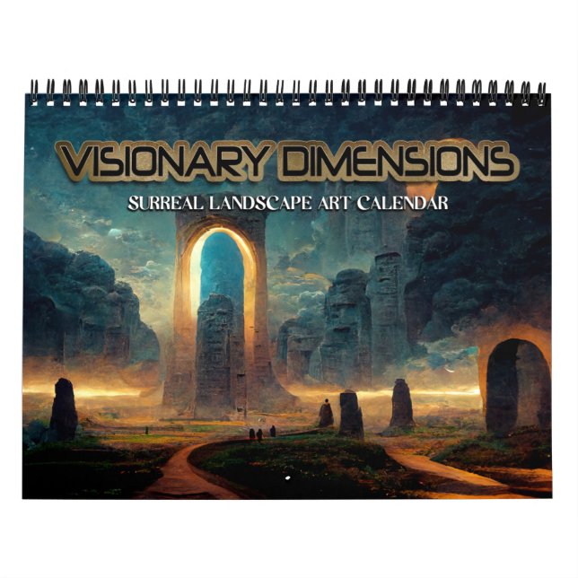 2027 Visionära Dimensioner 3 Surrealistiska Landsk Kalender (Omslag)