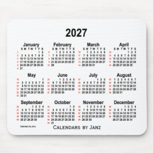 2027 Vit kalender 52 veckor från Janz Musmatta
