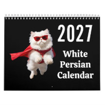 2027 Vit Persisk Kattkalender