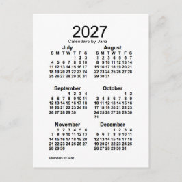 2027 Vit sexmånaderskalender från Janz Vykort