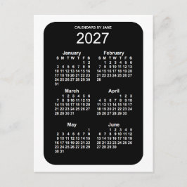 2027 Vitbok Neon 6 månaders Mini Kalender från Jan Vykort