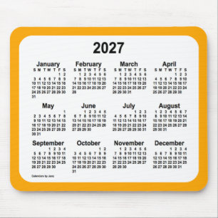 2027 Vitbok om Orange Kalender från Janz Two Tone Musmatta