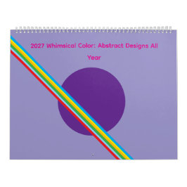 2027 Whimsical Color: Abstrakt design hela året Kalender