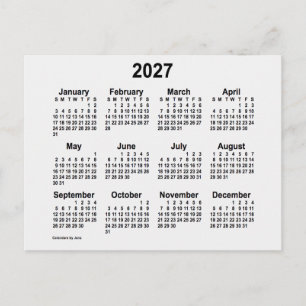 2027 White Smoke Mini Kalender av Janz Vykort