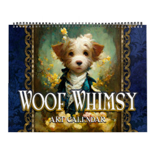 2027 Woof Whimsy Surreal Fantasi Hundporträtt Kalender