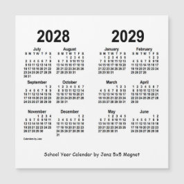 2028-2029 års vitbokskalender från Janz