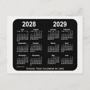 2028-2029 Jute Neon skolårskalender från Janz Vykort
