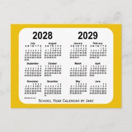 2028-2029 Mini School Year Calendar i Guld av Janz Vykort