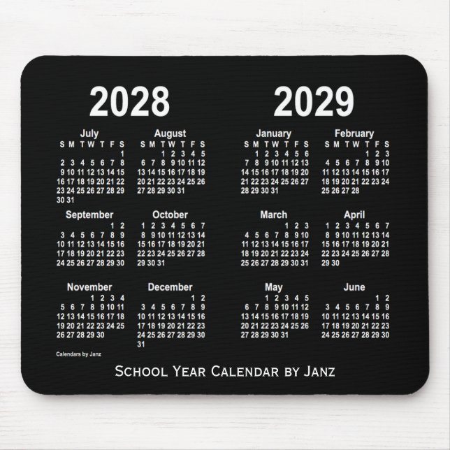 2028-2029 Neon White School Calendar av Janz Musmatta (Framsidan)