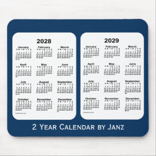2028-2029 Polisboxens blåa tvåårskalender av Ja Musmatta