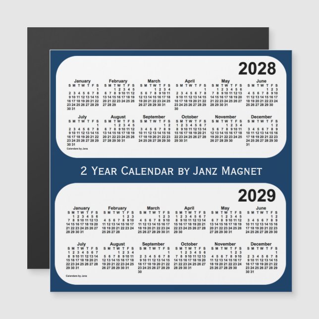 2028-2029: Polislåda, blått tvåårskalender från Ja (Fram/baksida)