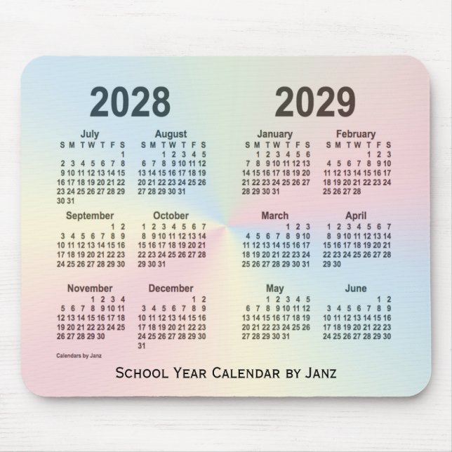 2028-2029 Rainbow Cloud School Calendar av Janz Musmatta (Framsidan)