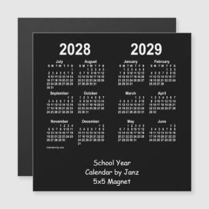 2028-2029 Skolårskalender av Janz Neon White