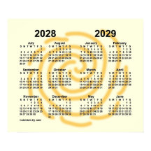 2028-2029 Soliga dagar Skolårskalender av Janz