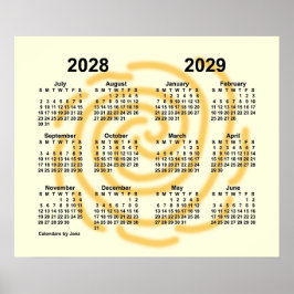 2028-2029 Soliga dagar Skolårskalender av Janz Poster