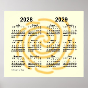 2028-2029 Soliga dagar Skolkalender av Janz Poster