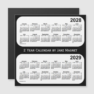 2028-2029 Svart och Vit 2 Års Kalender av Janz