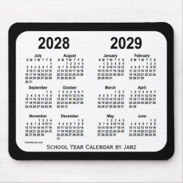 2028-2029 Svartvit skolkalender från Janz Musmatta