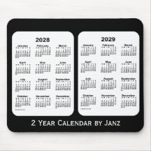 2028-2029 Svartvit tvåårskalender från Janz