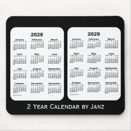 2028-2029 Svartvit tvåårskalender från Janz Musmatta