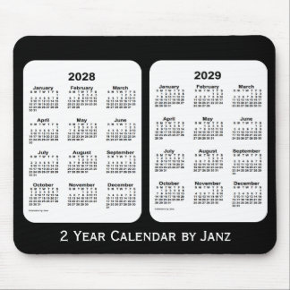2028-2029 Svartvit tvåårskalender från Janz Musmatta