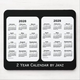 2028-2029 svartvita 2 år kalender vid Janz Musmatta