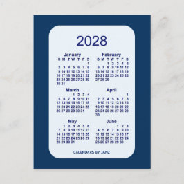 2028 Alice Blue 6 Month Mini Calendar av Janz Vykort
