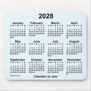 2028 Alice Blue Calendar av Janz Mouse Pad Musmatta