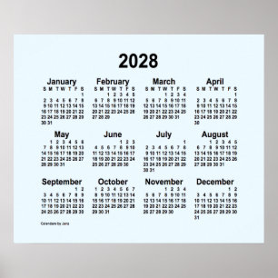 2028 Alice Blue Kalender av Janz Print Poster