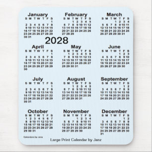 2028 Alice Blue Large Print Calendar från Janz Musmatta