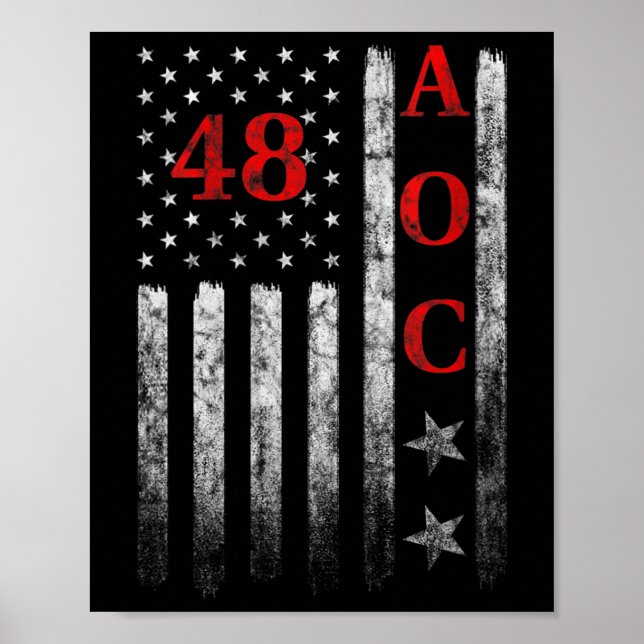 2028 Aoc President American Flagga Fa Poster (Framsidan)