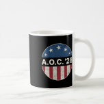 2028 års Aoc 2028 för president American Kaffemugg<br><div class="desc">2028 års Aoc 2028 för president American Flagga V-nacke</div>
