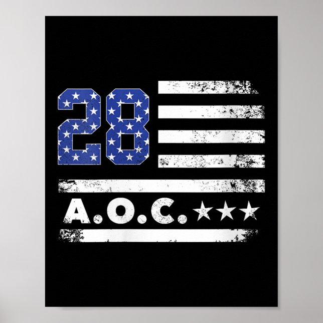 2028 års Aoc 2028 för president American Poster (Framsidan)