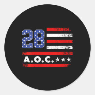 2028 års Aoc 2028 för president American Runt Klistermärke