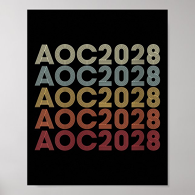 2028 års Aoc 2028 för president Aoc 28 E Poster (Framsidan)