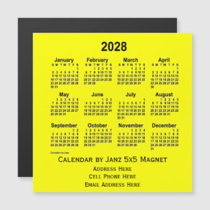 2028 års Gult - affärskalender från Janz