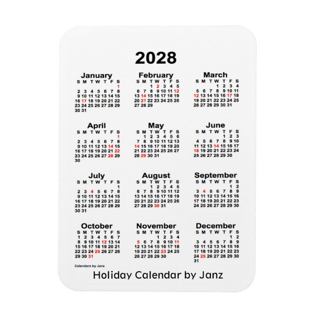 2028 års vitbok om Helgdag av Janz Magnet (Vertikal)