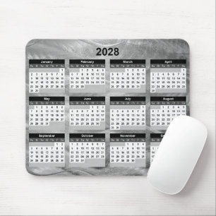 2028 Kalendern Borstad Stål Vågig Abstrakt Musmatta