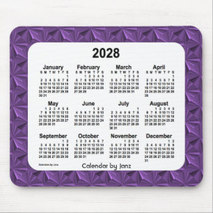 2028 Lila Diamonds Calendar av Janz Mouse Pad Musmatta