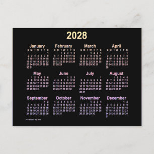 2028 Neon Ipanema Mini Kalender av Janz Vykort